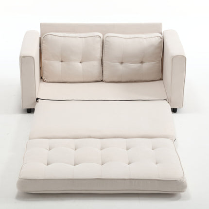 Beige Three-Fold Convertible Sofa