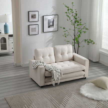 Beige Three-Fold Convertible Sofa