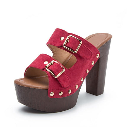 Platform Square Heel Sandals