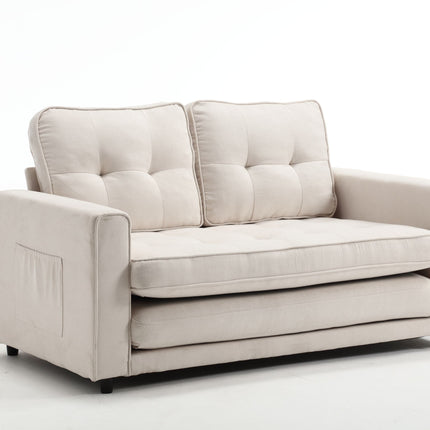 Beige Three-Fold Convertible Sofa