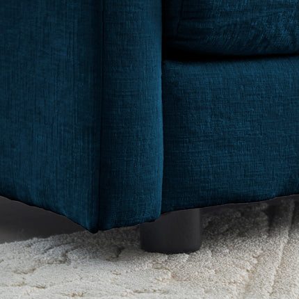 Blue Fabric Loveseat Sofa