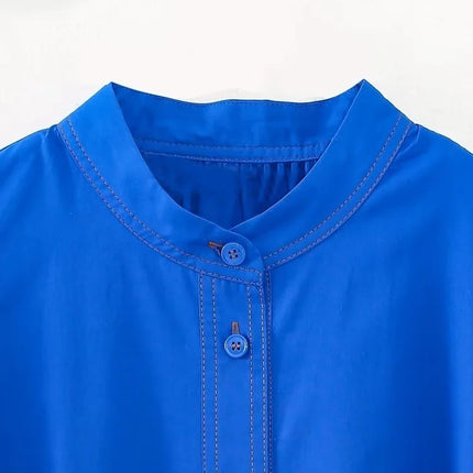 Azure Layered Button Dress