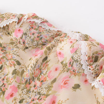 Blossom Lace-Trim Midi Dress