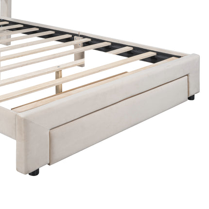 Velour Haven Storage Bed