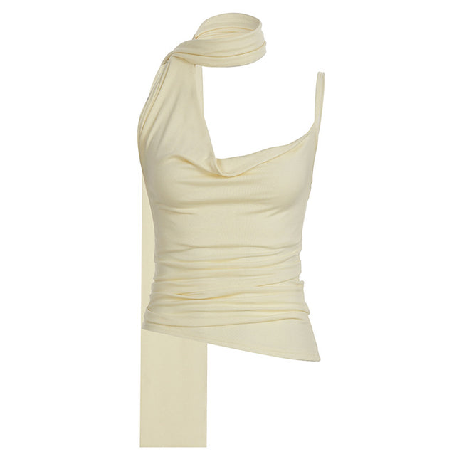 Soft Drape Strapless Wrap Crop Top