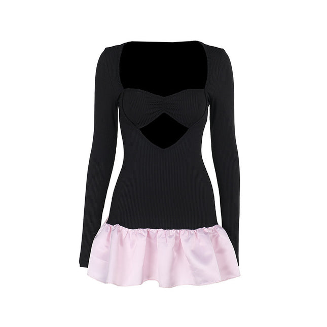 Blush Contrast Cutout Corset Mini Dress For Women