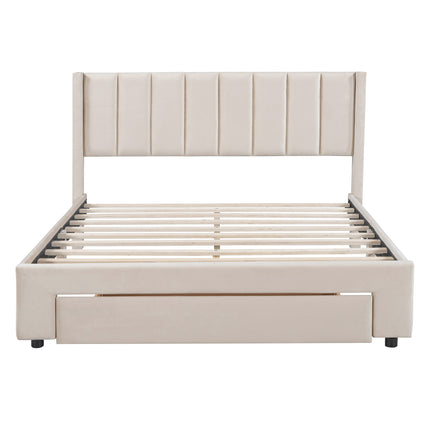 Velour Haven Storage Bed