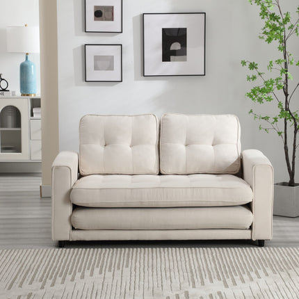 Beige Three-Fold Convertible Sofa