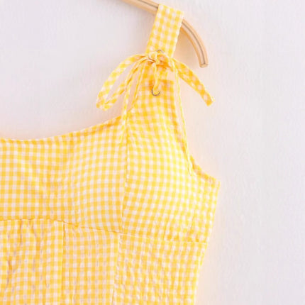 Yellow Butterfly Bow Slim Fit Top
