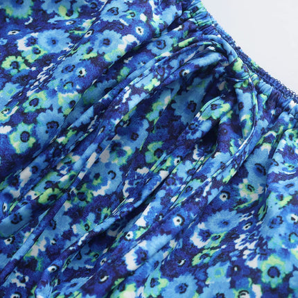 Summer New Fashion And Elegant Layered Decorative Printing Word Neck Dress Women