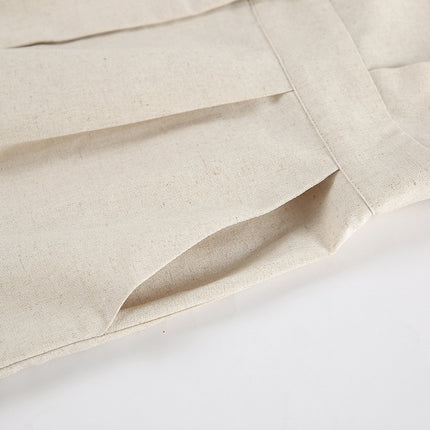 Khaki Linen-Blend Utility Jumpsuit