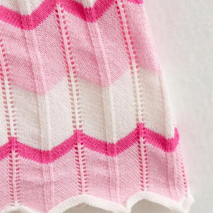 Fashion Striped Knit Long Dress Women Spring Autumn Short Sleeve Casual Striped Slim Thin Sweater Dresses