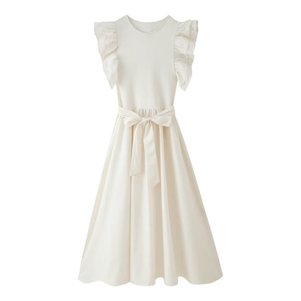 Women's Clothing Layered Decorative Spliced Dress with Belt