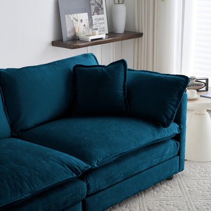 Blue Fabric Loveseat Sofa