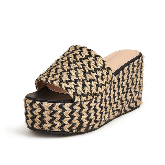 Woven Platform Wedge Sandals
