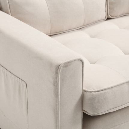 Beige Three-Fold Convertible Sofa