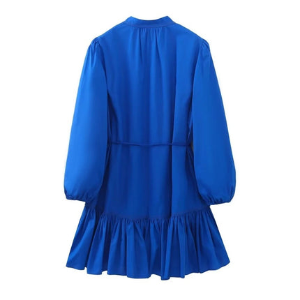 Azure Layered Button Dress
