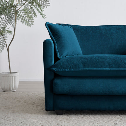 Blue Fabric Loveseat Sofa
