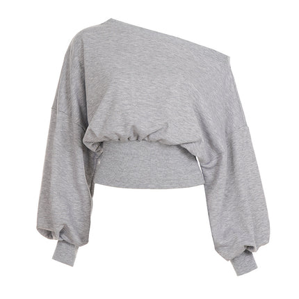 Gray Drift Asymmetrical Fleece Top