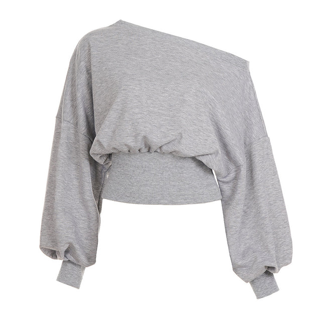Gray Drift Asymmetrical Fleece Top