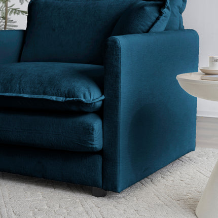 Blue Fabric Loveseat Sofa
