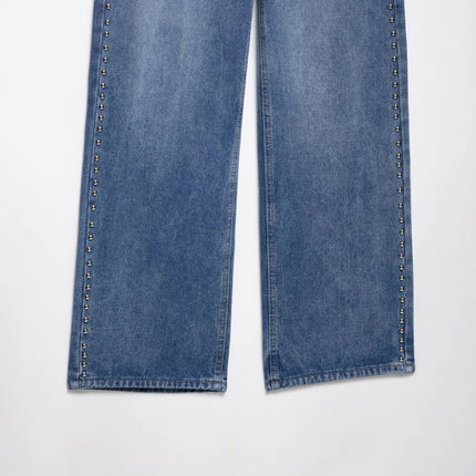 Riveted Vintage Wide-Leg Denim