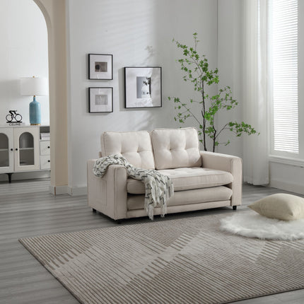 Beige Three-Fold Convertible Sofa