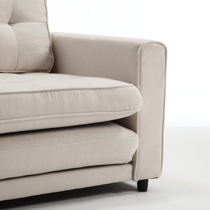Beige Three-Fold Convertible Sofa