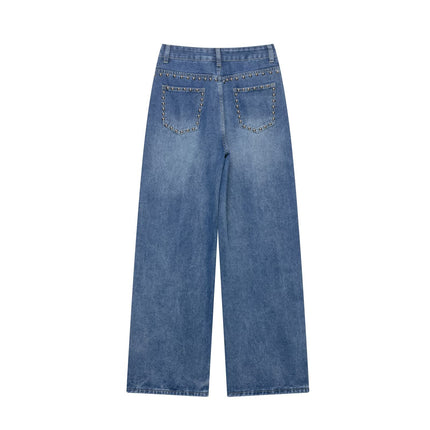 Riveted Vintage Wide-Leg Denim