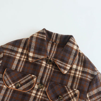 Vintage Plaid Wool-Feel Coat