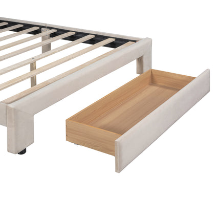 Velour Haven Storage Bed