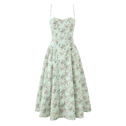 Floral strapless camisole dress