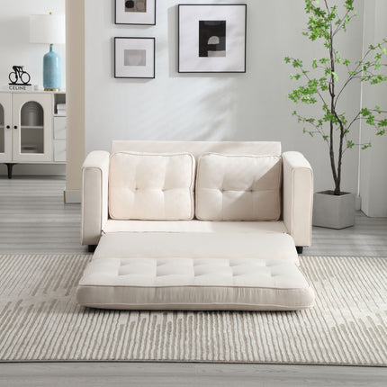 Beige Three-Fold Convertible Sofa