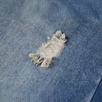 Vintage Cut Distressed Denim Culotte Pants