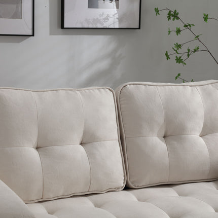 Beige Three-Fold Convertible Sofa
