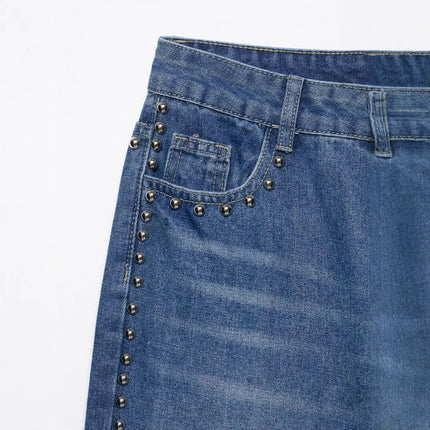 Riveted Vintage Wide-Leg Denim