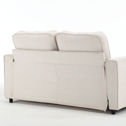 Beige Three-Fold Convertible Sofa