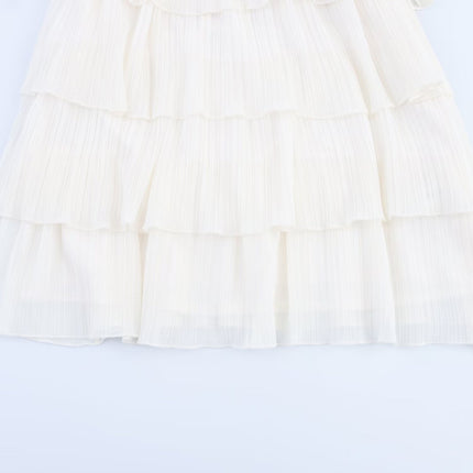 Backless sleeveless layered decorative hanging neck dress for women