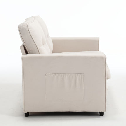 Beige Three-Fold Convertible Sofa