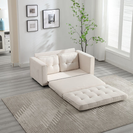 Beige Three-Fold Convertible Sofa