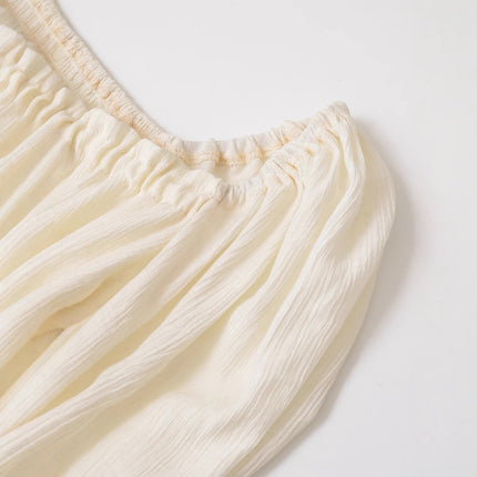 Apricot Bloom Puff-Sleeve Top