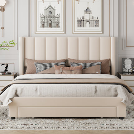 Velour Haven Storage Bed