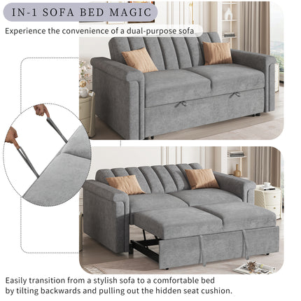 Gray Convertible Cushion Sofa