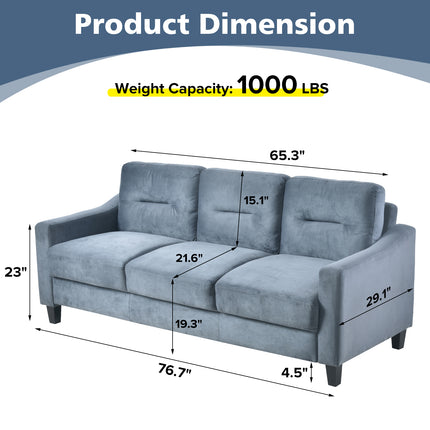Gray Three-Seat Sofa
