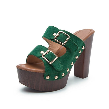 Platform Square Heel Sandals