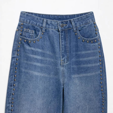 Riveted Vintage Wide-Leg Denim