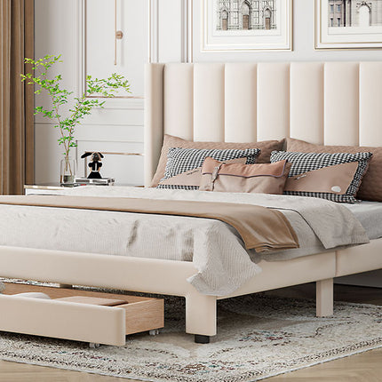 Velour Haven Storage Bed