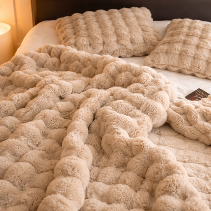 White Plush Fleece Throw Blanket