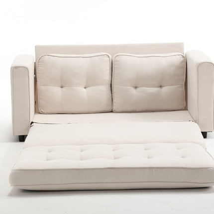 Beige Three-Fold Convertible Sofa