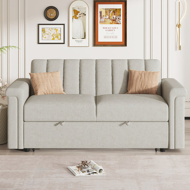 Beige Convertible Cushion Sofa